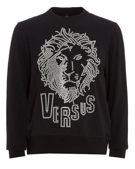 versus versace black lion sweatshirt|Versace Versus Embroidered Lion Logo Sweatshirt Black .